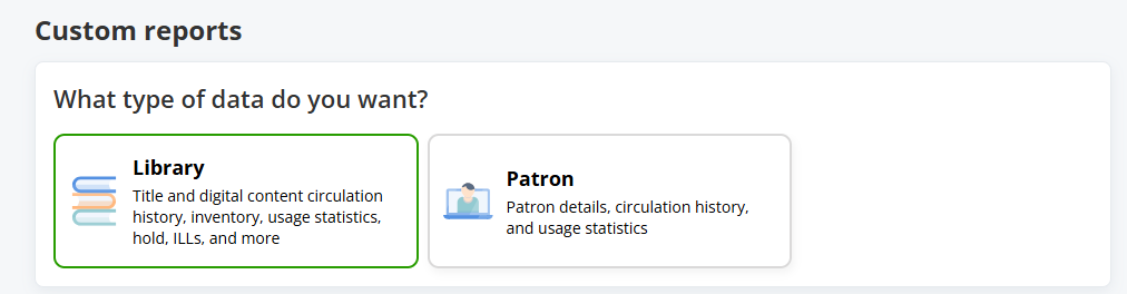 Report Builder with data options - Library or Patron.