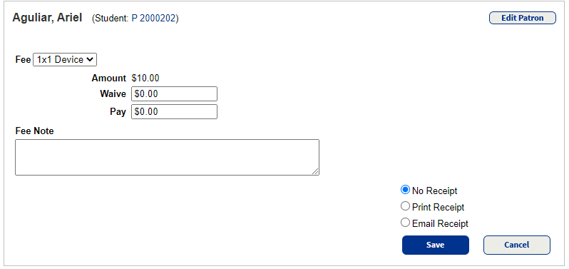 Add and edit fees at the site